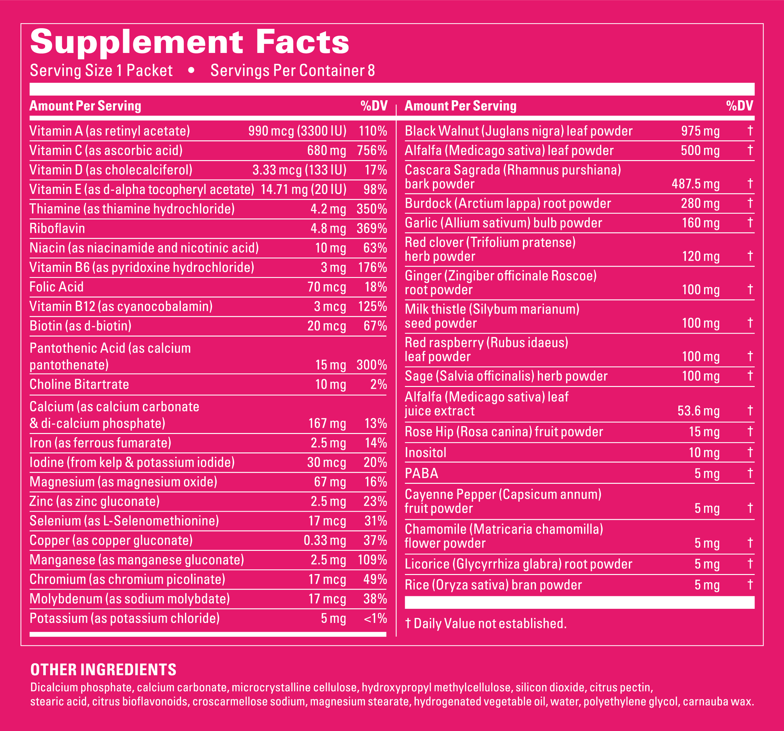 Supplement Label