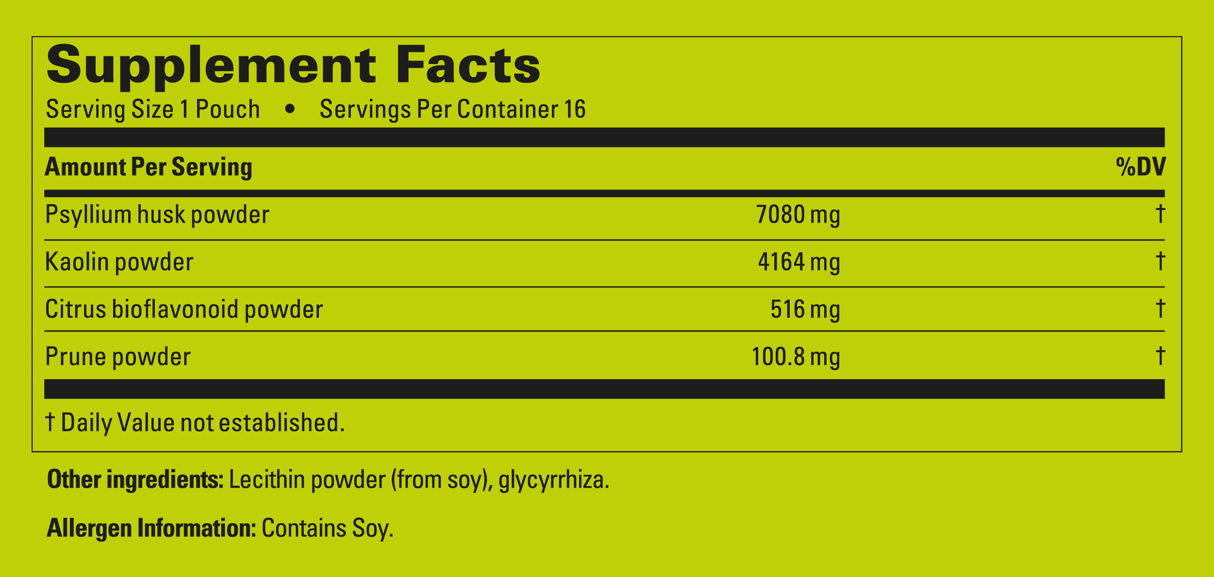 Supplement Label